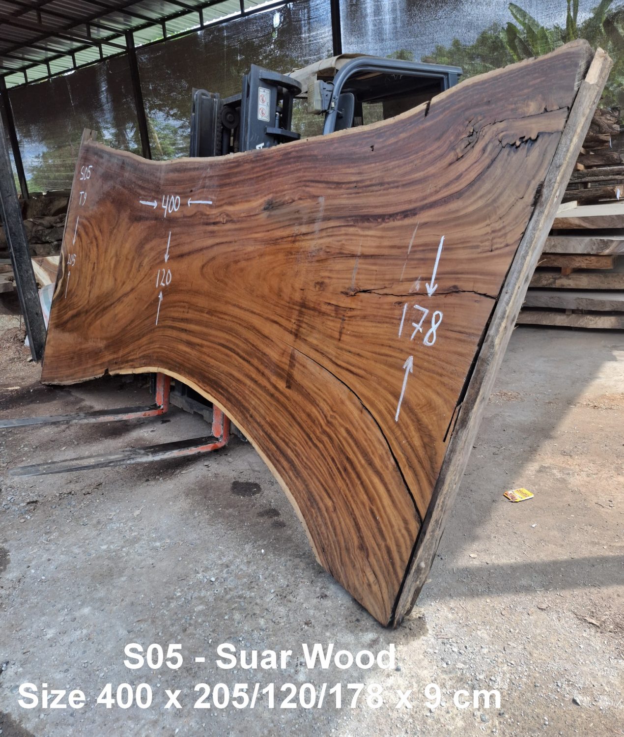 Table 400cm S05 – Bali Wood Slab